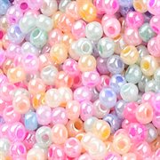 Seed beads i sarte pastel farver. 13/0. 2 mm. 3000 stk.